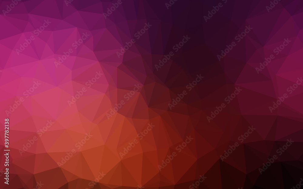Dark Pink, Yellow vector low poly layout.