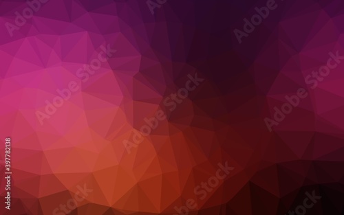 Dark Pink  Yellow vector low poly layout.