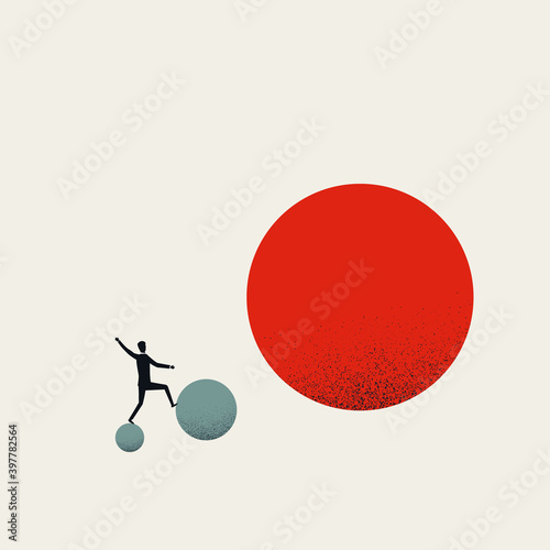 Business growth vector abstract concept. Symbol of success, ambition, challenge, motivation and leadership.