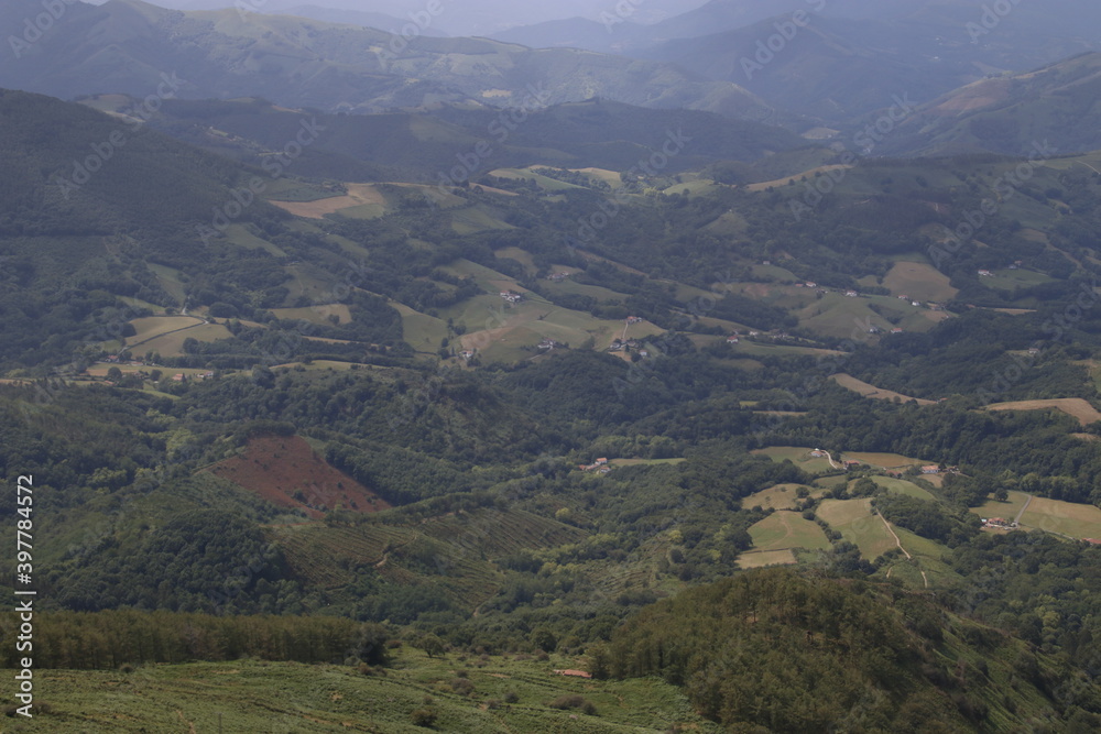 Aerial view in the countryside of North of Navarre, Spain