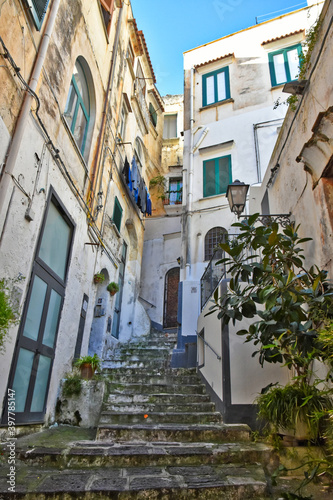 Fototapeta Naklejka Na Ścianę i Meble -  A characteristic alley in Atrani, a Mediterranean village on the Amalfi coast, Italy.