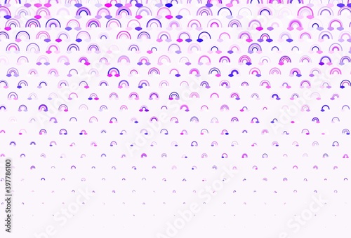 Light Pink, Blue vector background with rainbow symbols.