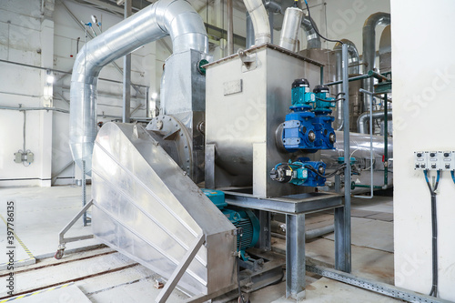 Billede på lærred Installation of sludge drying at sewage treatment plants.