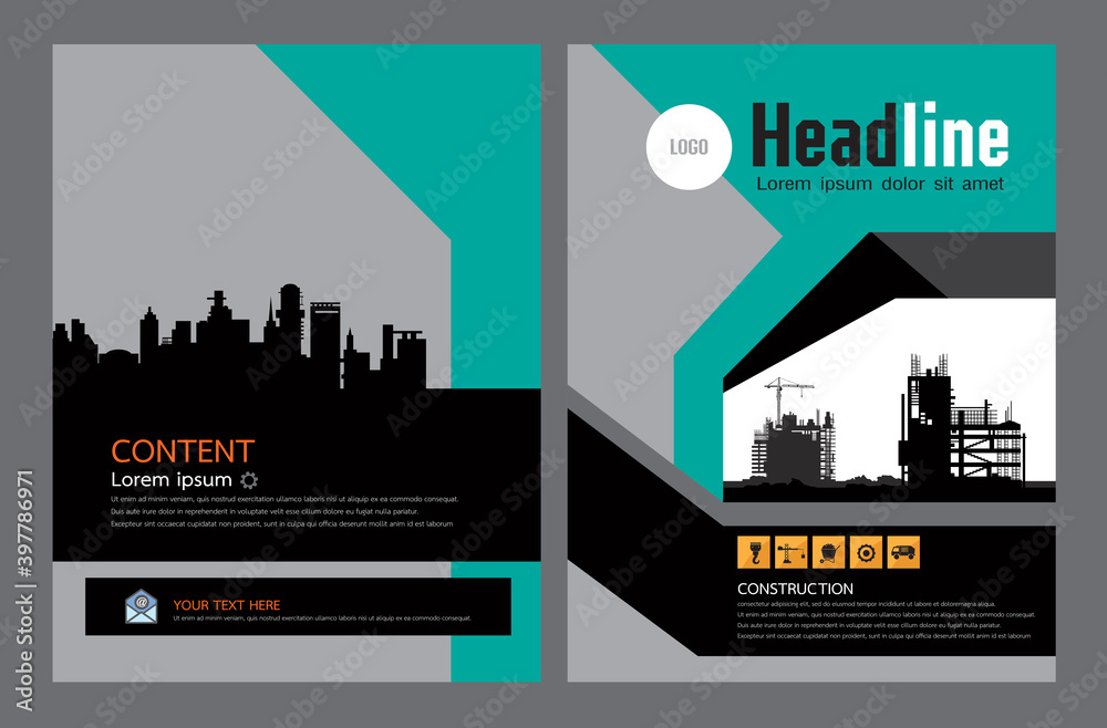 Brochure template design. Concept of architecture design. construction brochure layout Brochure template design. Concept of architecture design. construction brochure layout