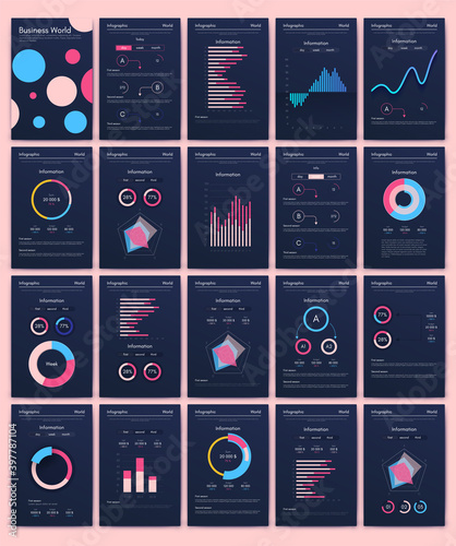 Modern infographic vector elements for business brochures. Use in website, corporate brochure, advertising and marketing..