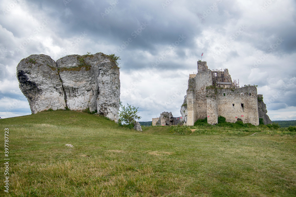 Mirow medieval castle ruins  in Silesia, Poland
