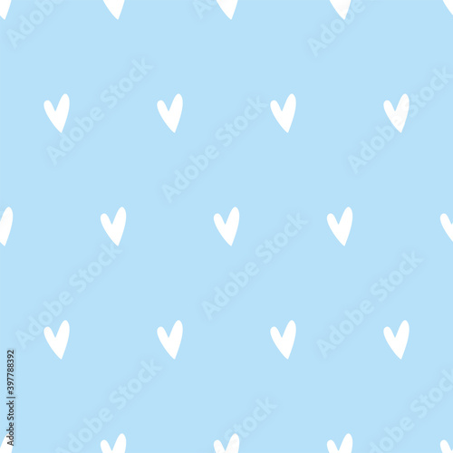 Seamless cute pattern with hearts. Delicate feminine background. Vector.