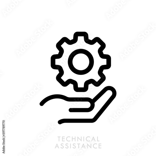 Technical assistance button in 3d style.Technical support. Customer help. Tech support. Customer service. Technical assistance icon set. Vector illustration