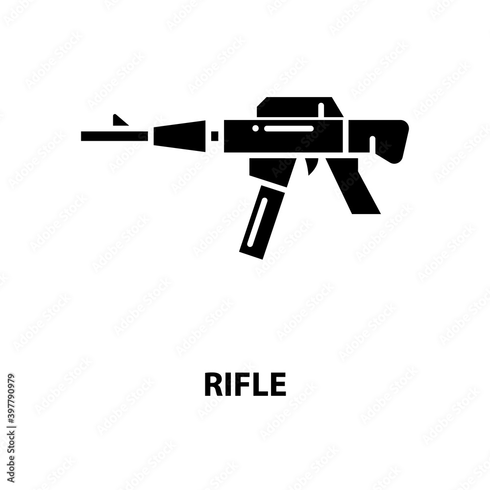 gun icon, black vector sign with editable strokes, concept illustration gun icon, black vector sign with editable strokes, concept illustration