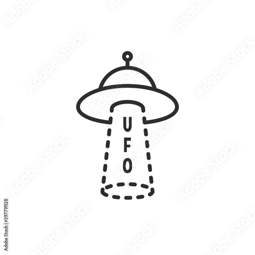 black thin line simple ufo logo