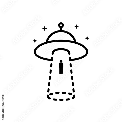 black human abduction by aliens icon