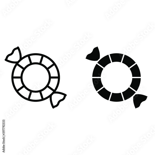 Candy icon vector set. sweet illustration sign collection. christmas symbol.