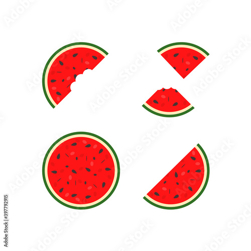 color summer fresh watermelon set
