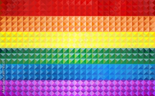 Geometric Gay pride flag - Illustration, 
Three dimensional rainbow flag