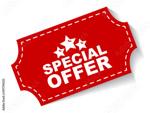 red vector illustration banner special offer