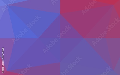 Light Blue  Red vector abstract polygonal cover.