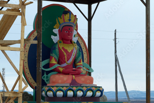 Statue of a Buddhist deity in a small village of Buryatia
