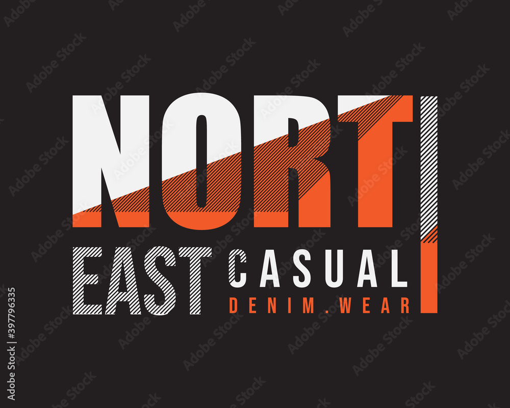 Modern vector illustration, graphic letters, Northeast style, perfect for T-shirts, clothes, hoodies, and other clothing designs