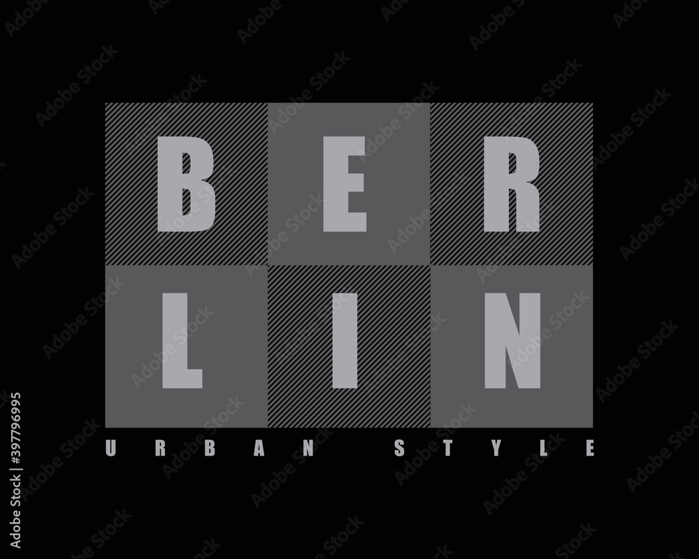 Vector illustration of modern letters, fashion berlin graphics, perfect for designs for t-shirts, clothes, hoodies and other fashions Vector illustration of modern letters, fashion berlin graphics, perfect for designs for t-shirts, clothes, hoodies and other fashions