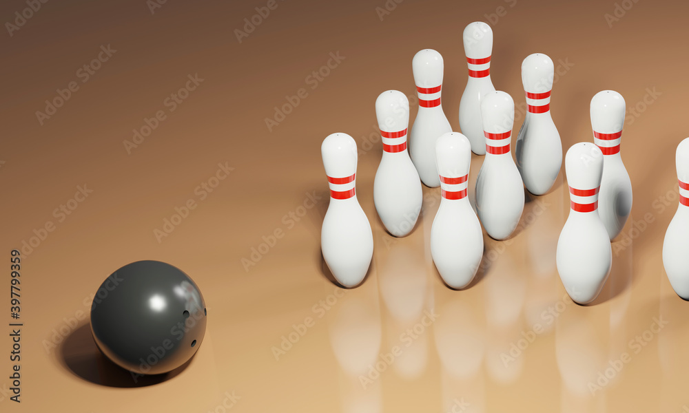 Top view sport illustration. Bowling ball and pin. Top view sport illustration. Bowling ball and pin.