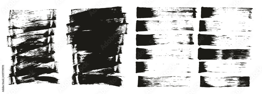 Flat Sponge Thin Artist Brush Short Background & Straight Lines Mix High Detail Abstract Vector Background Mix Set 