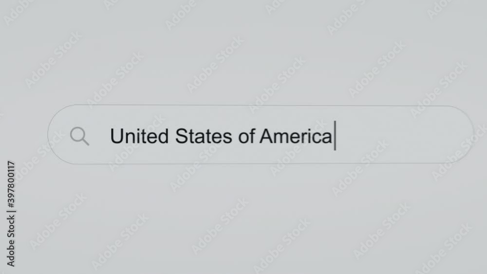United States of America - Internet browser search bar question typing text with camera movement.