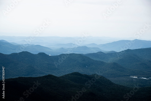 layers of blue mountains in the adirondack mountains of New York photo