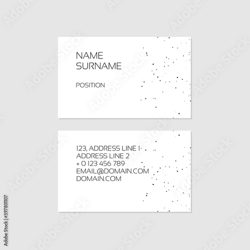 Minimal business card template with abstract graphics  © aiym design