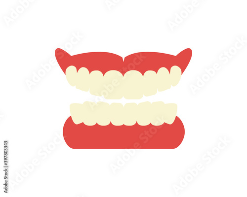 Vector illustration of dentures. Dentist. dental clinic.