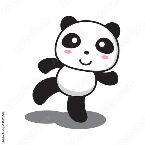 cute panda kawaii character style expressions