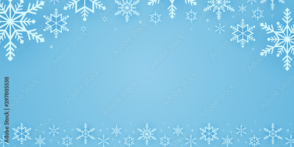 Merry Christmas, snowflakes pattern background, snow falling banner, copy space, paper art style Merry Christmas, snowflakes pattern background, snow falling banner, copy space, paper art style