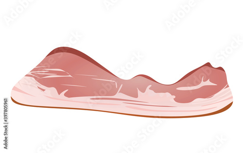 Peace of meat bacon. vector illustration
