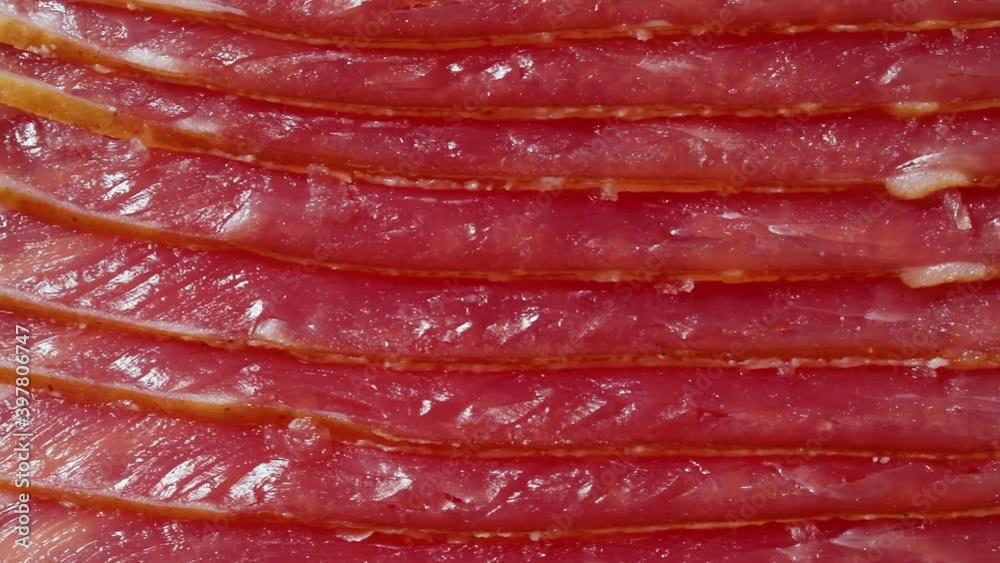  Slices of smoked bacon full frame close up