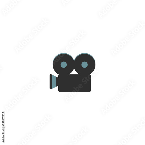 Cinema camera vector isolated icon illustration. Cinema camera icon
