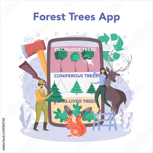 Forester online service or platform. Wood protection and rehabilitation