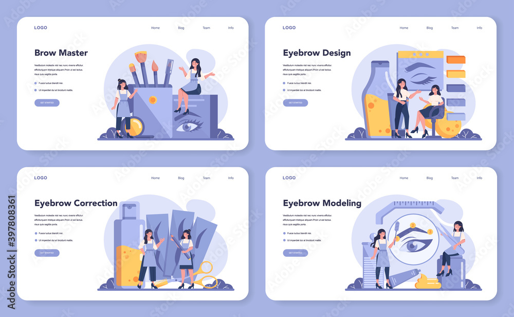 Eyebrow master and designer web banner or landing page set. Eyebrow master and designer web banner or landing page set.