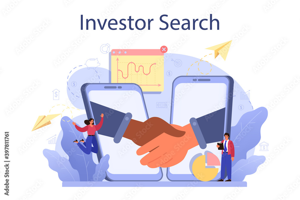 Inverstor search for start up concept. New business investment