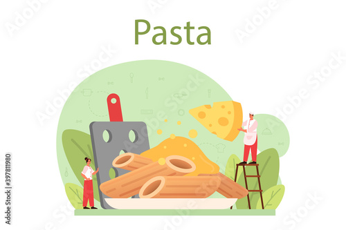 Spaghetti or pasta. Italian food on the plate. Delicious dinner,