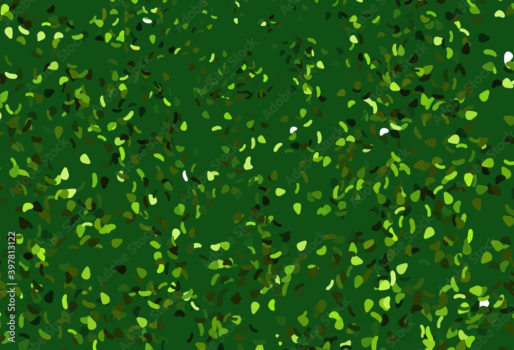 Light Green vector pattern with chaotic shapes. Light Green vector pattern with chaotic shapes.