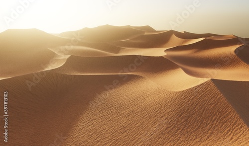 Realistic 3D Render of Desert Dunes