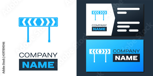 Logotype Safety barricade symbol icon isolated on white background. Traffic sign road. Road block sign. Logo design template element. Vector.