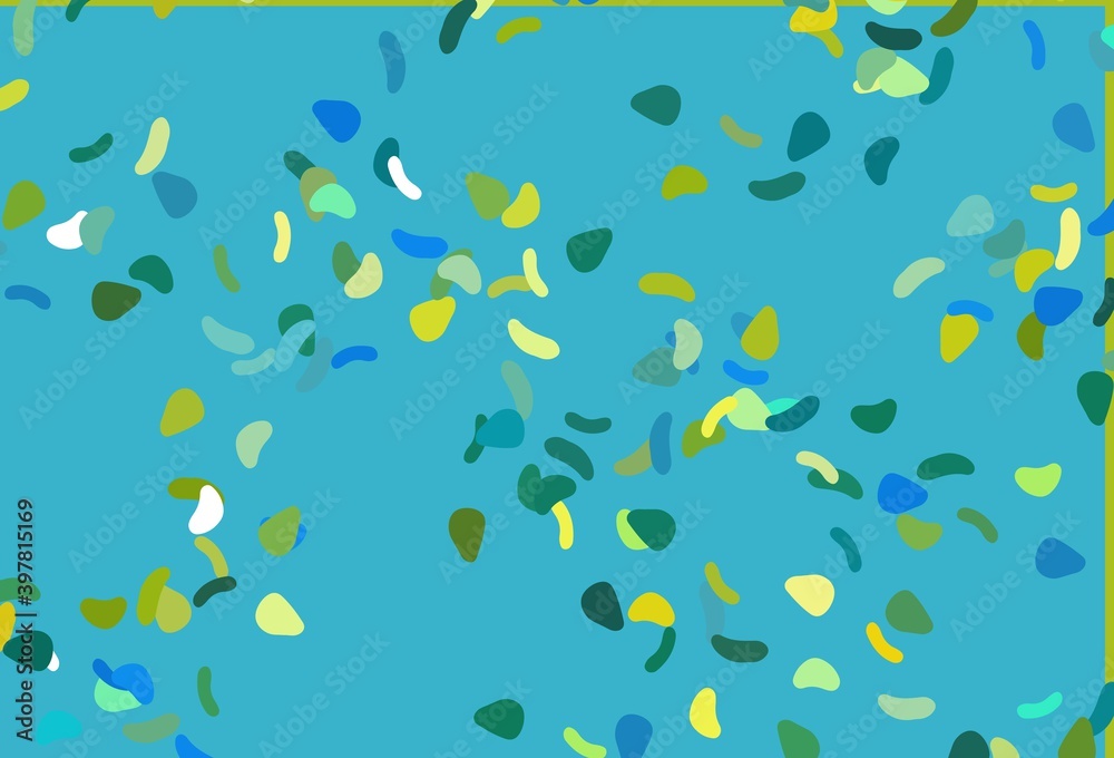 Light Blue, Yellow vector texture with random forms.