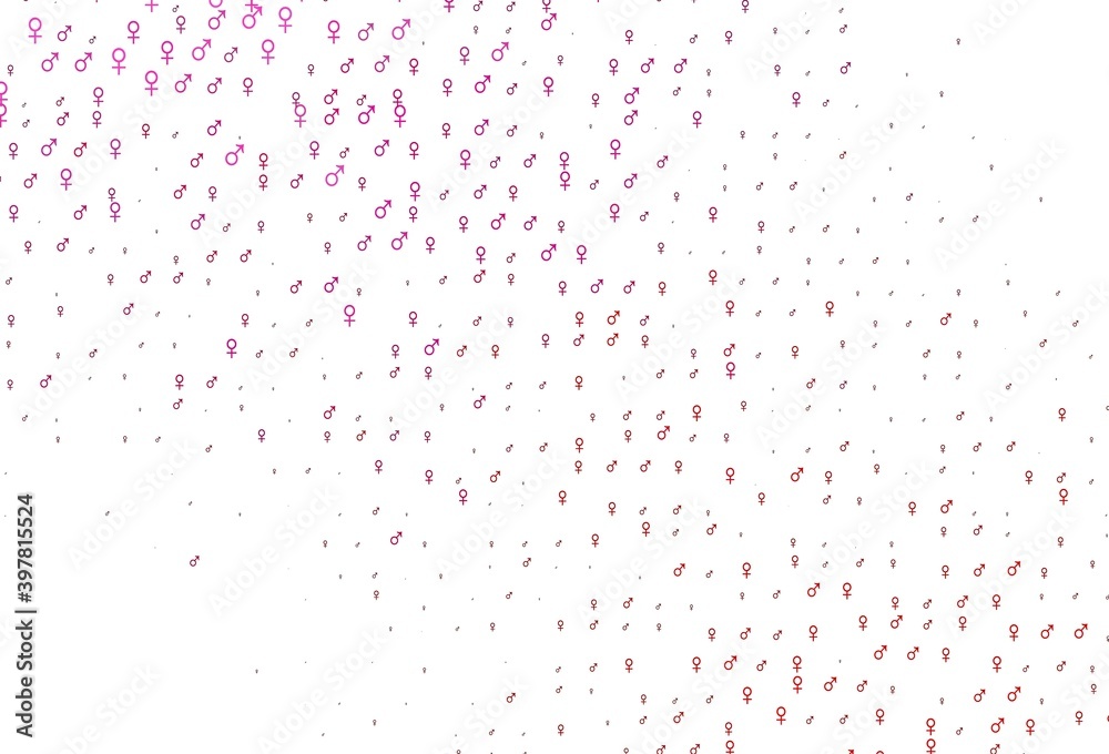 Light purple, pink vector template with man, woman symbols.