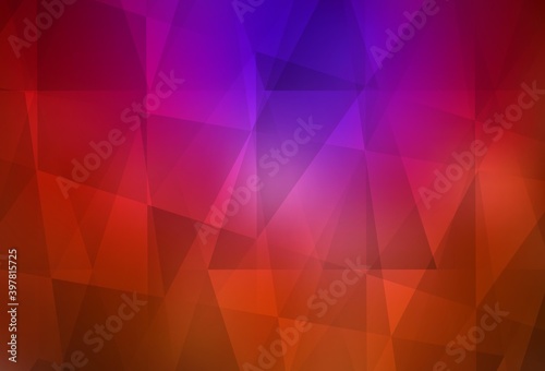 Dark Pink, Red vector gradient triangles texture.