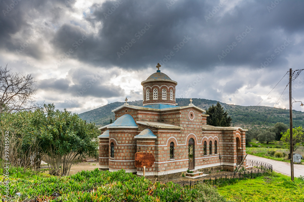 Olympia Village church in Chios Island Olympia Village church in Chios Island