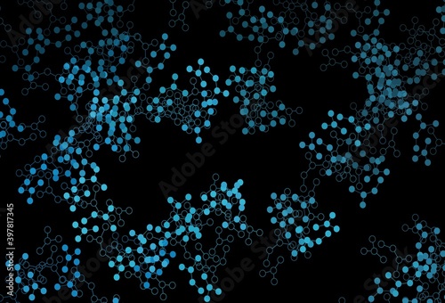 Dark BLUE vector texture with artificial intelligence concept.