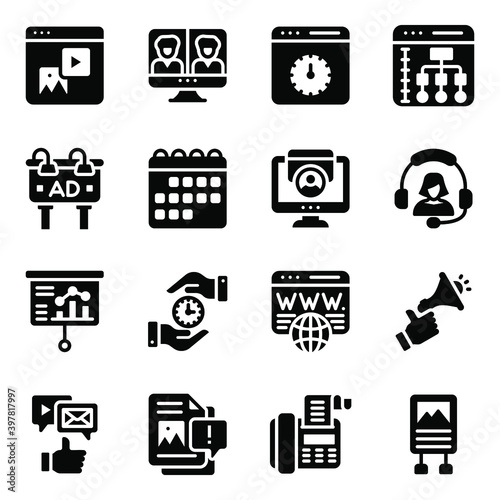  Marketing and Publicity Solid Icons Set 