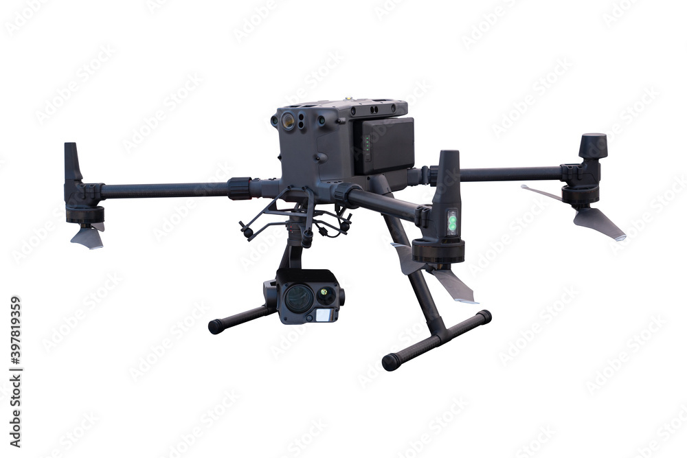Industrial drone isolated on white background