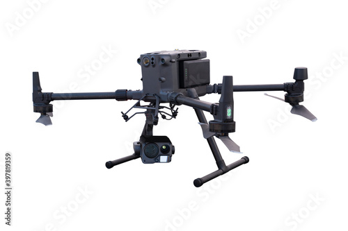 Industrial drone isolated on white background