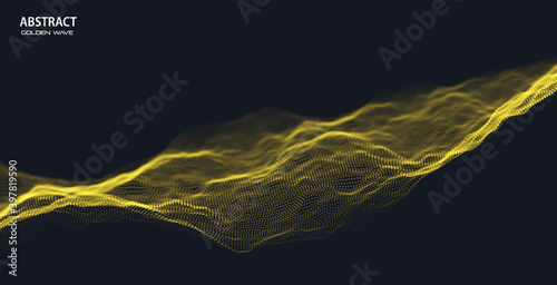 Fotografie Gold particle wave background